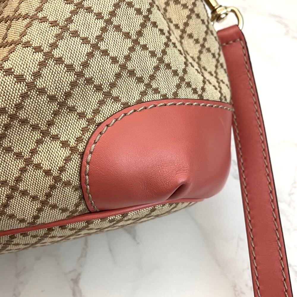 Gucci Diamante Canvas Sukey 2-Way Leather Trim Satchel/Top Handle Bag EUC - Picture 13 of 17